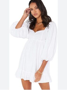 puff long sleeve mini dress Lydia Long Sleeve Mesh Mini Party Dress -PromGirl Black / XSmall